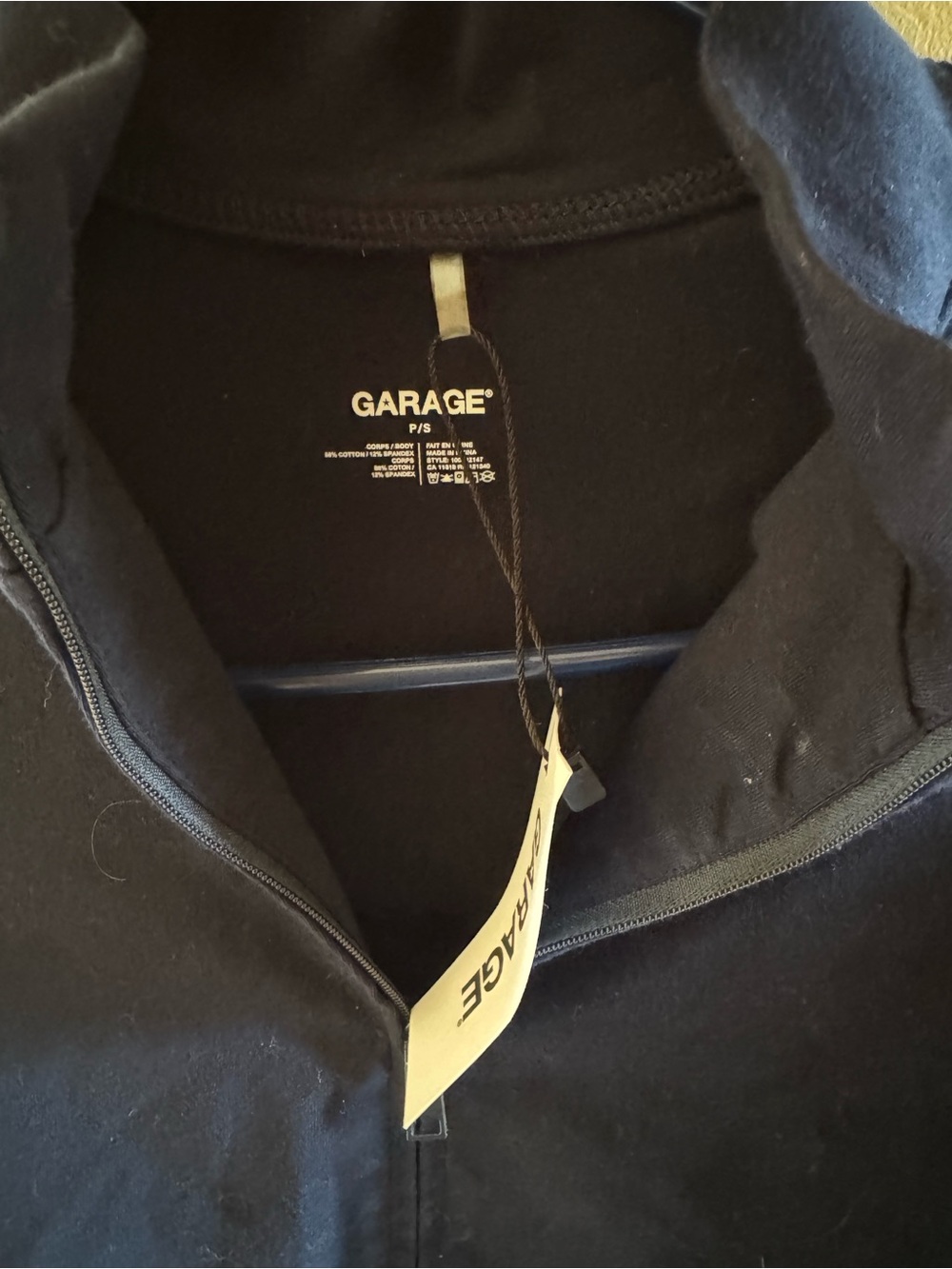 Garage Women's Dark Blue Zip-Up Sweater - Picture 3 of 4